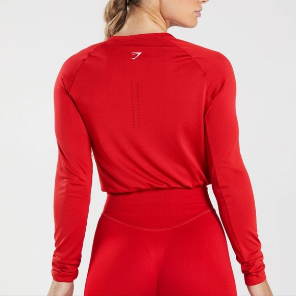 NWT Gymshark Sweat Seamless Long Sleeve Crop Top - Picture 2 of 4